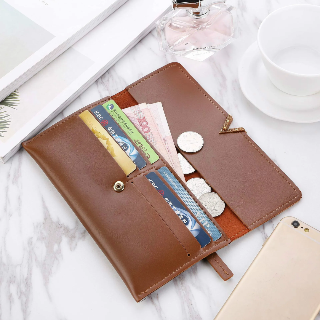 Suede leather wallet | Large and modern