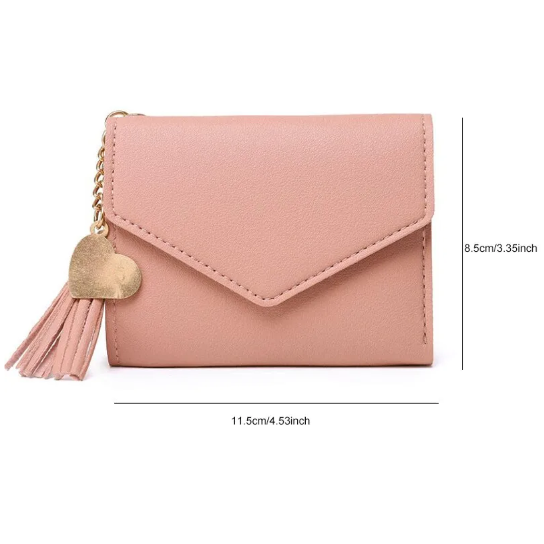 Lila | Mini wallet with tassel pendant | Elegant and compact