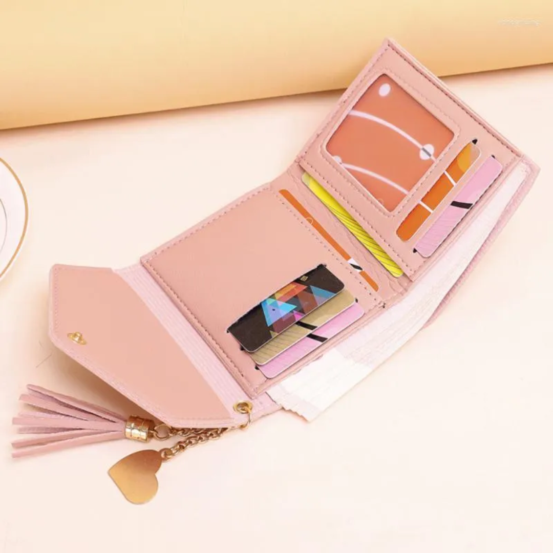 Lila | Mini wallet with tassel pendant | Elegant and compact