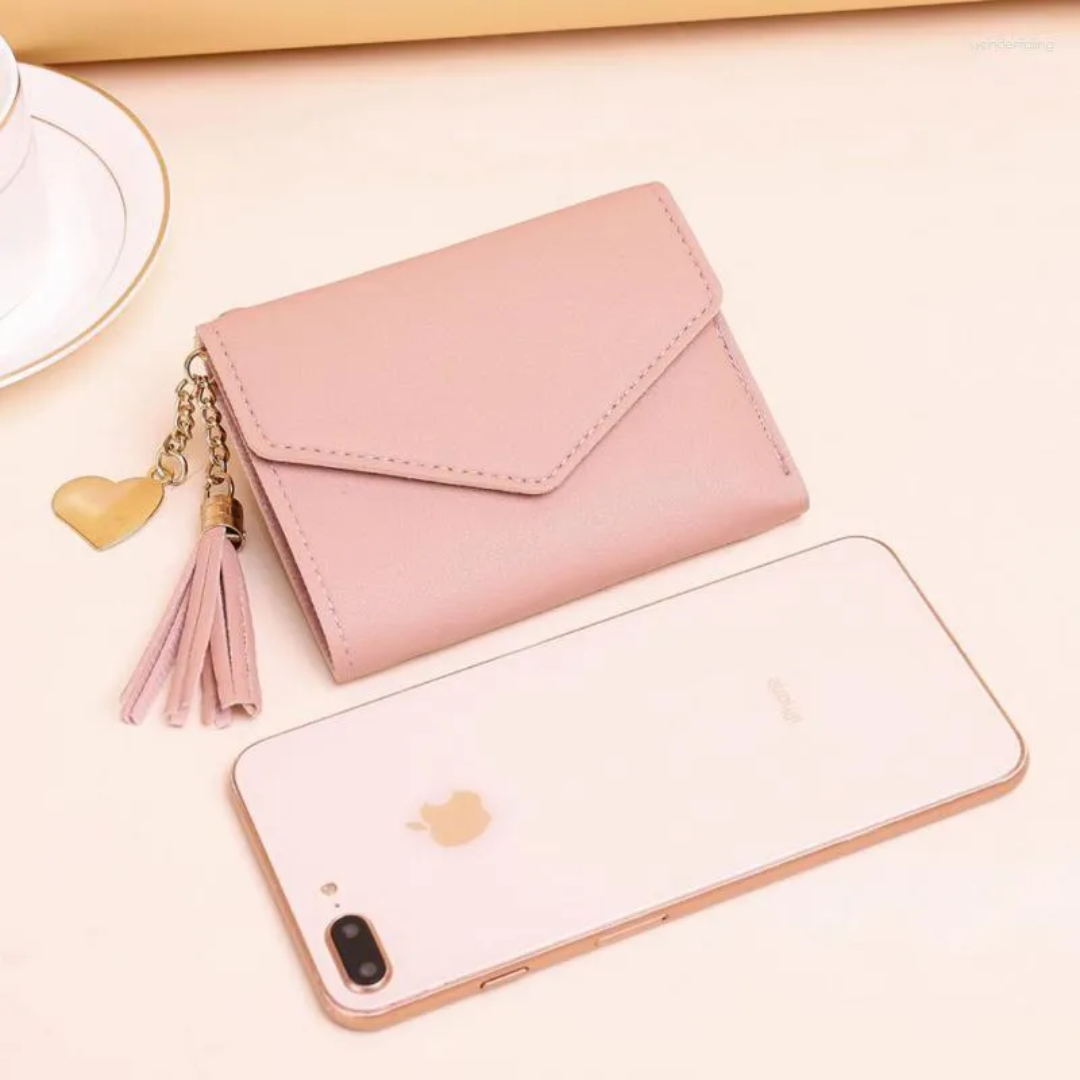Lila | Mini wallet with tassel pendant | Elegant and compact