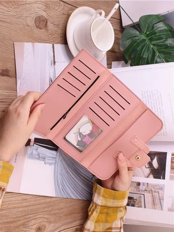 Minimalist long leather wallet | Simple & Trendy