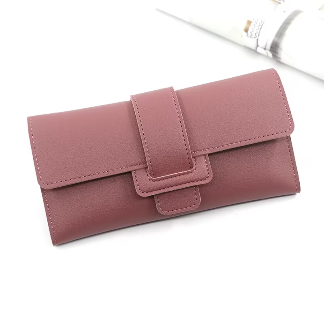 Minimalist long leather wallet | Simple & Trendy