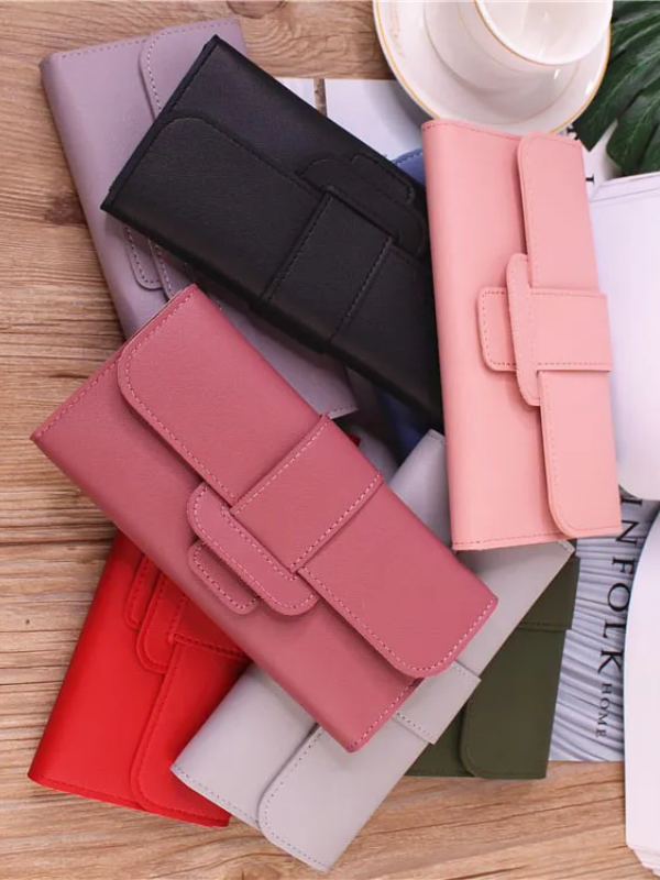 Minimalist long leather wallet | Simple & Trendy