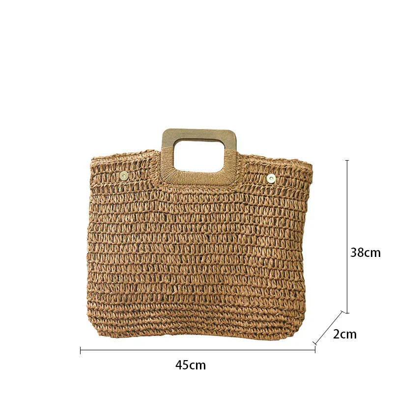 Vintage and bohemian straw handbag