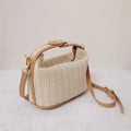 Trendy woven straw backpack