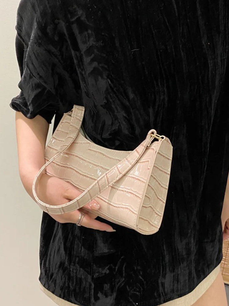 Quincy PU Handbag | Crocodile Shoulder Bag | Fashion Design Bag