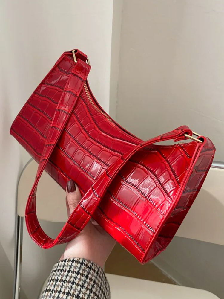 Quincy PU Handbag | Crocodile Shoulder Bag | Fashion Design Bag