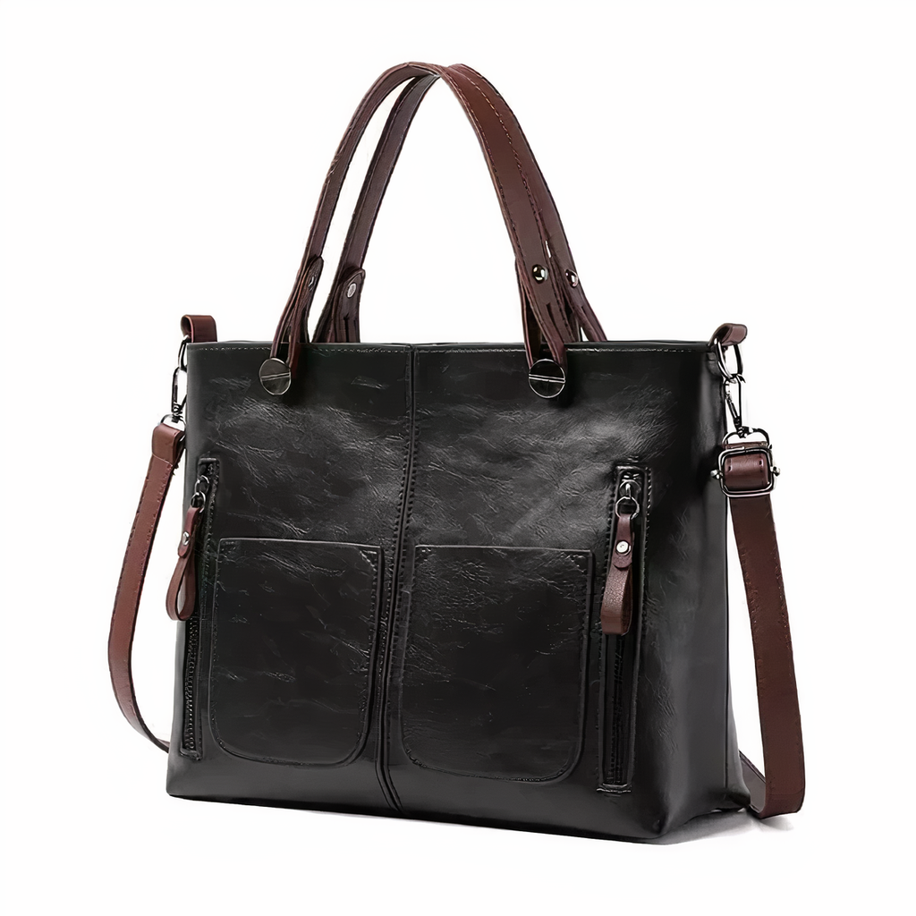 Lina - Vintage-style leather shoulder bag