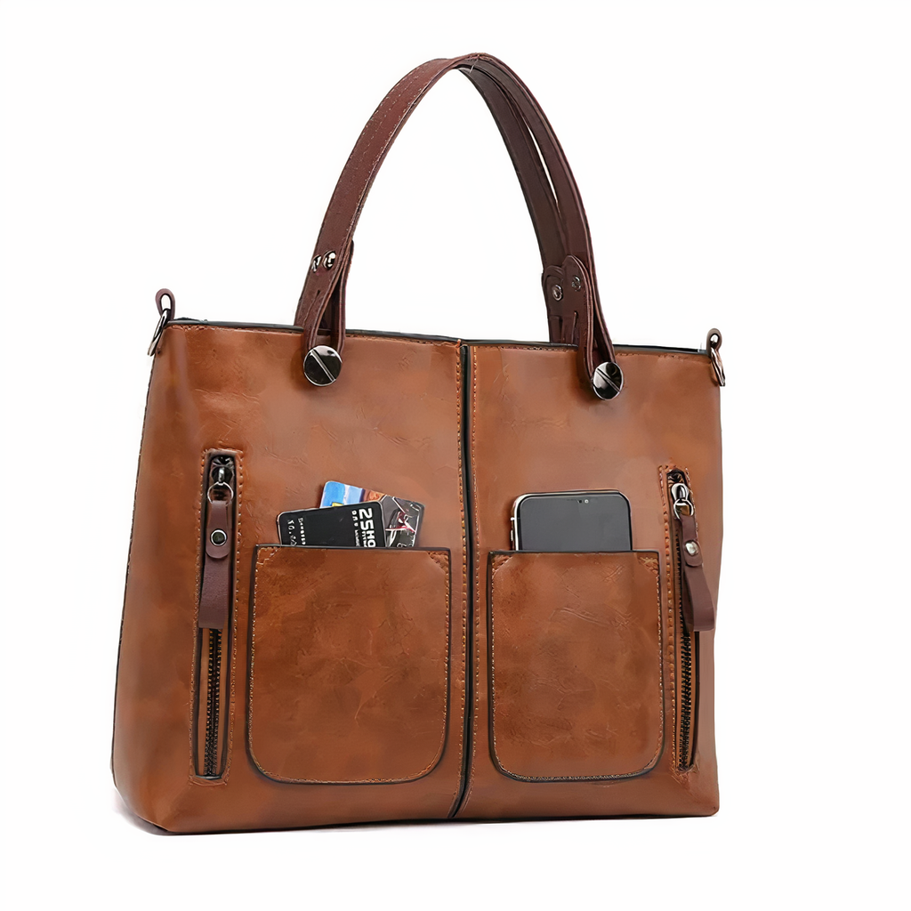 Lina - Vintage-style leather shoulder bag