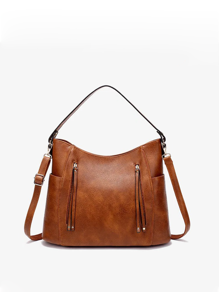 Renée Large leather shoulder bag for ladies | Retro Handbag | Shopper