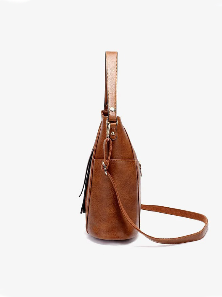Renée Large leather shoulder bag for ladies | Retro Handbag | Shopper