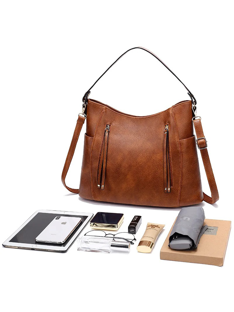 Renée Large leather shoulder bag for ladies | Retro Handbag | Shopper