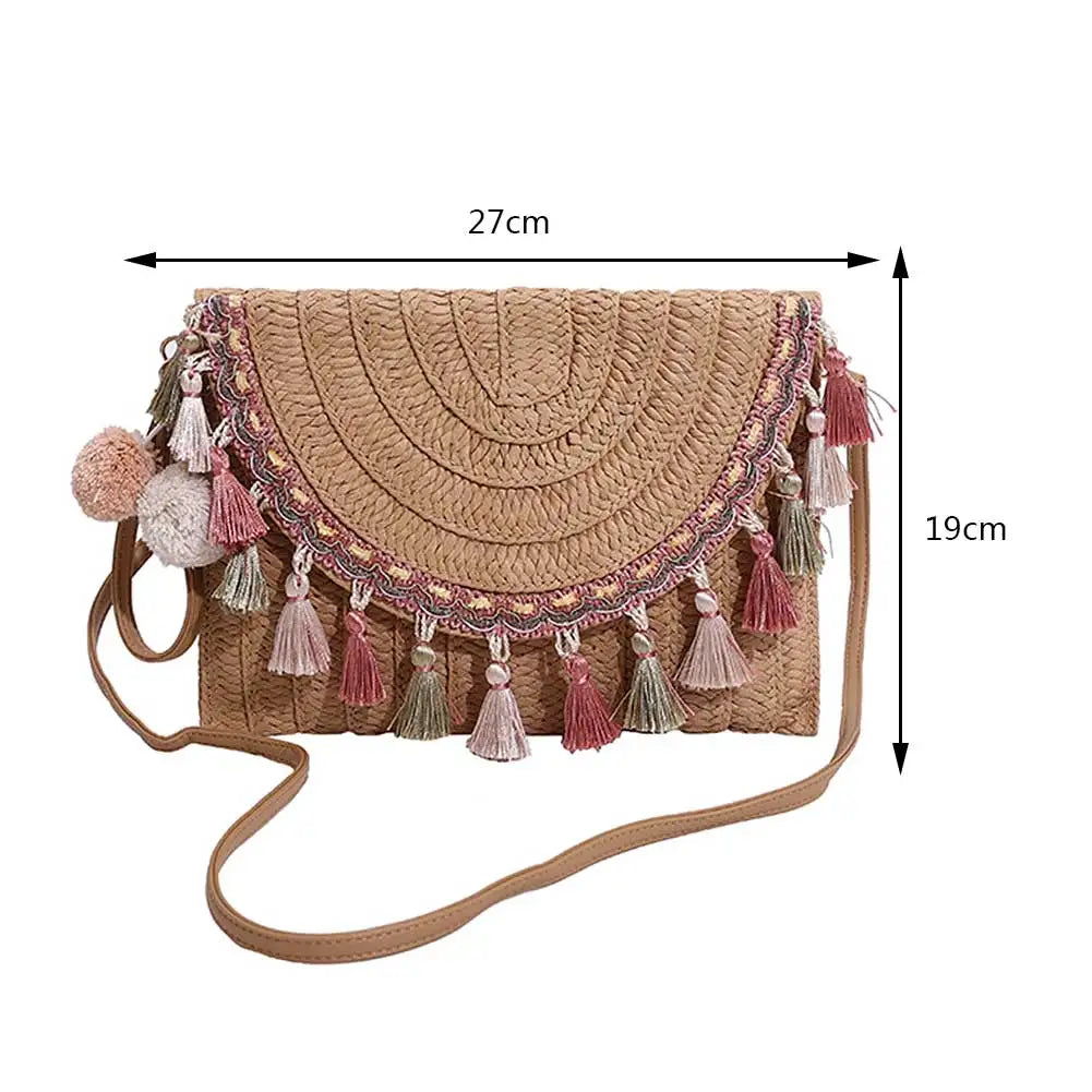 Melina - Retro shoulder bag with pompom
