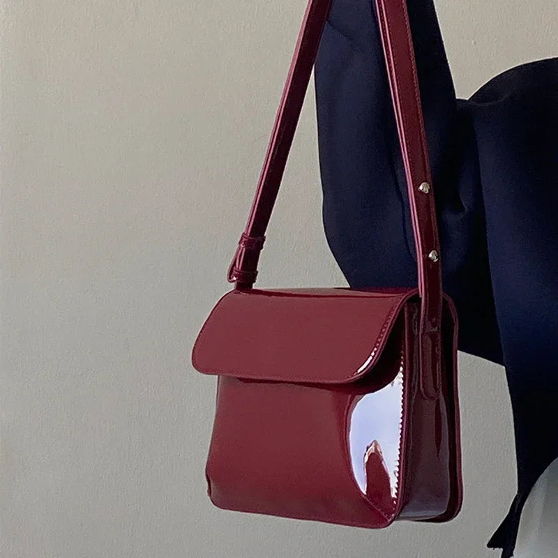 Elegant and chic red shoulder bag