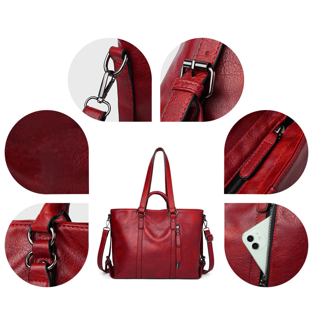 Sign | "Large leather shoulder bag".