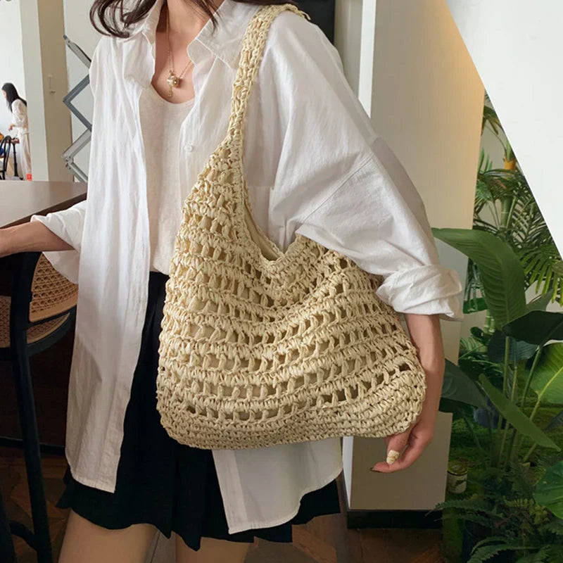 Lumina wicker shoulder bag