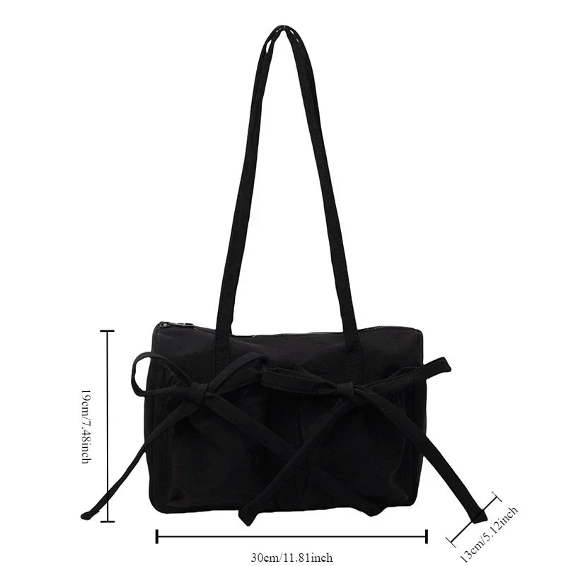 Nylon shoulder bag with bow Fina Moda