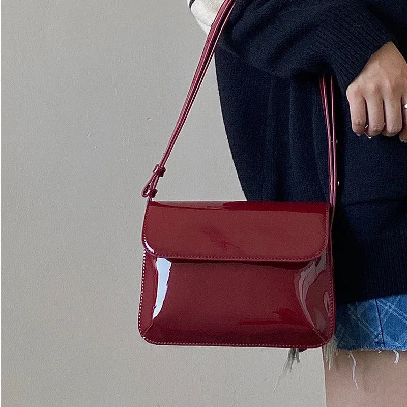 Elegant and chic red shoulder bag