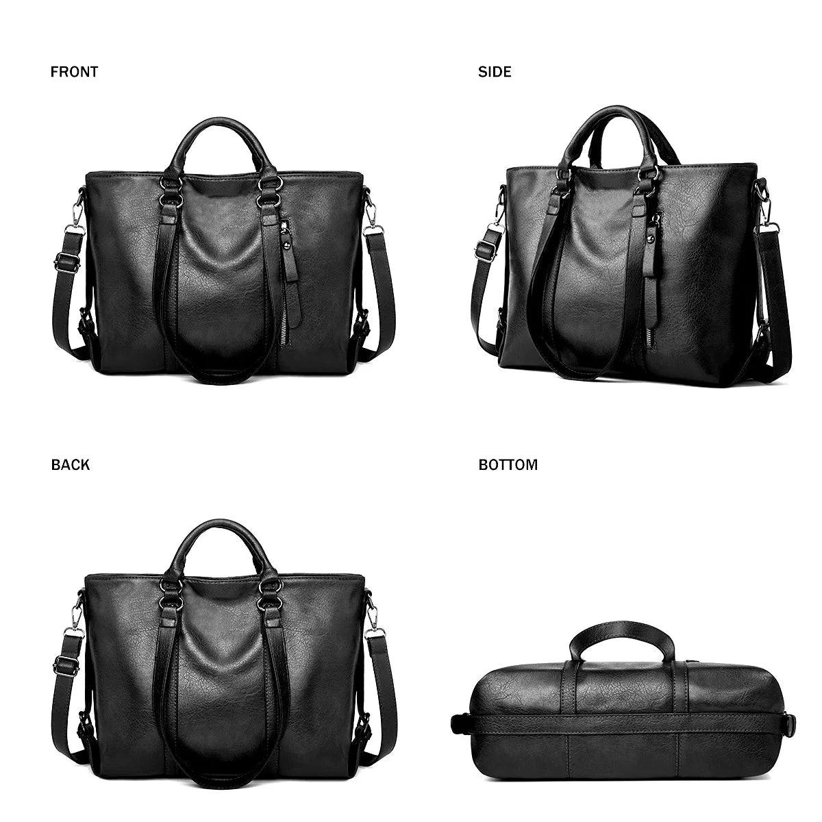 Sign | "Large leather shoulder bag".