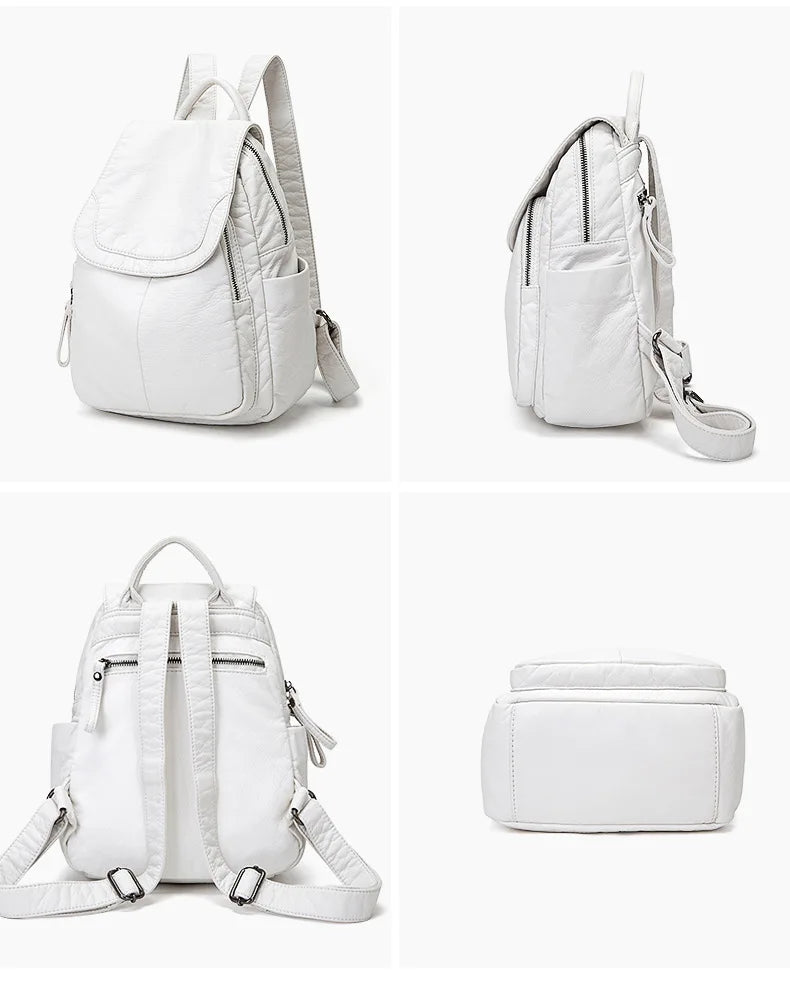 Lily | Washed leather backpack