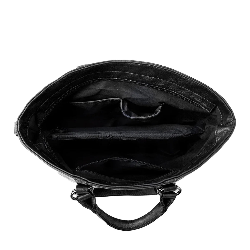 Sign | "Large leather shoulder bag".