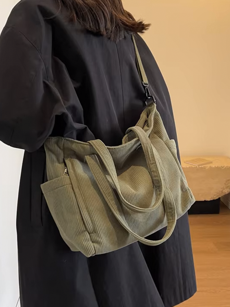 Tessa | Square Corduroy Shoulder Bag