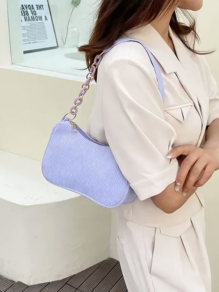 Violet Coduroy Shoulder bag | Handbag | Vintage Clutch Black