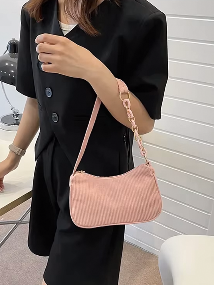 Violet Coduroy Shoulder bag | Handbag | Vintage Clutch Black