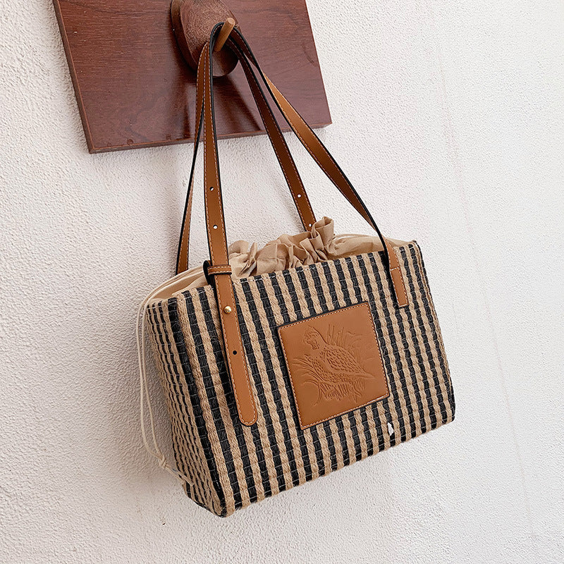 SoSun - Striped tote shoulder bag