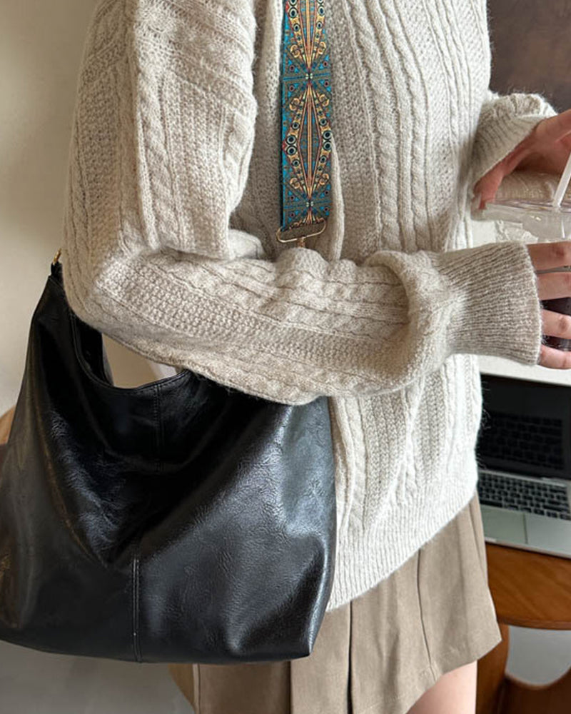 Yuna - Large bucket bag with vintage shoulder strap