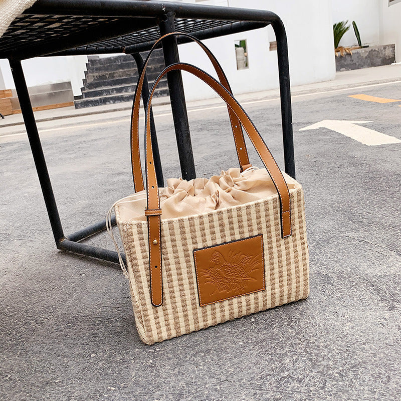 SoSun - Striped tote shoulder bag