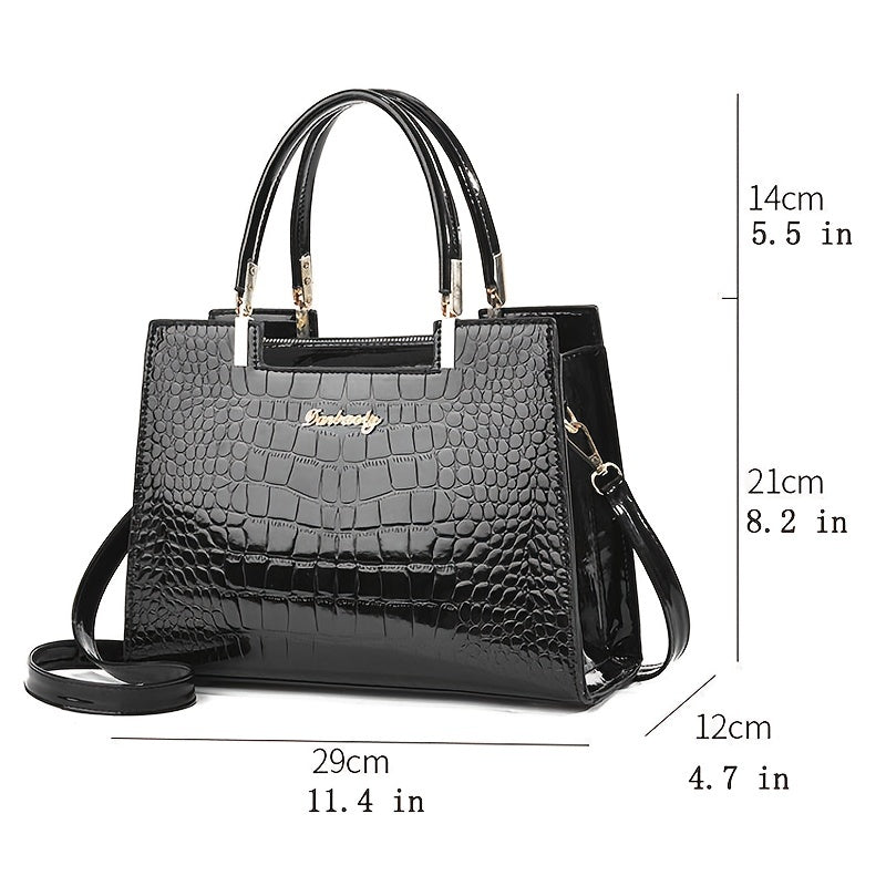 Shiny crocodile handbag