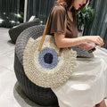 ByMave - Patchwork wicker bag with round shoulder strap
