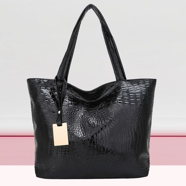 Aurora shoulder bag - Spacious bag with crocodile print