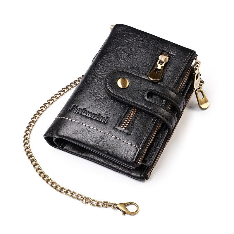 Retro leather wallet | With cool chain!