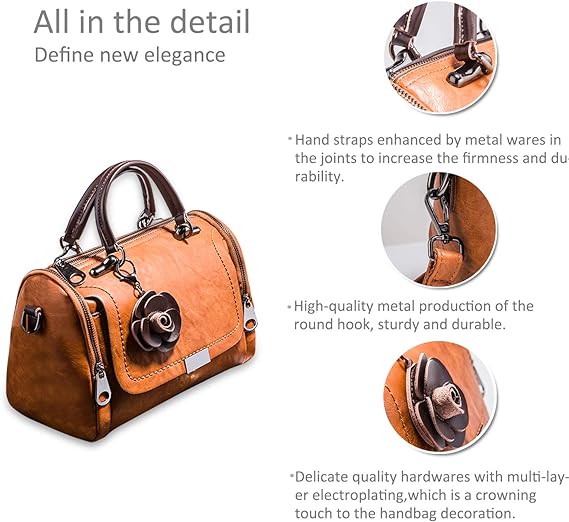 Sofie - Vintage leather handbag for women - Elegant and durable