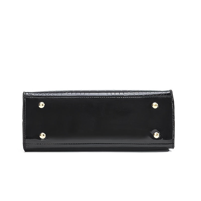 Shiny crocodile handbag