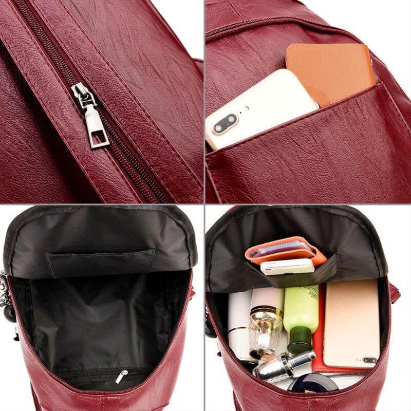 Women's leather backpack - Carolyn