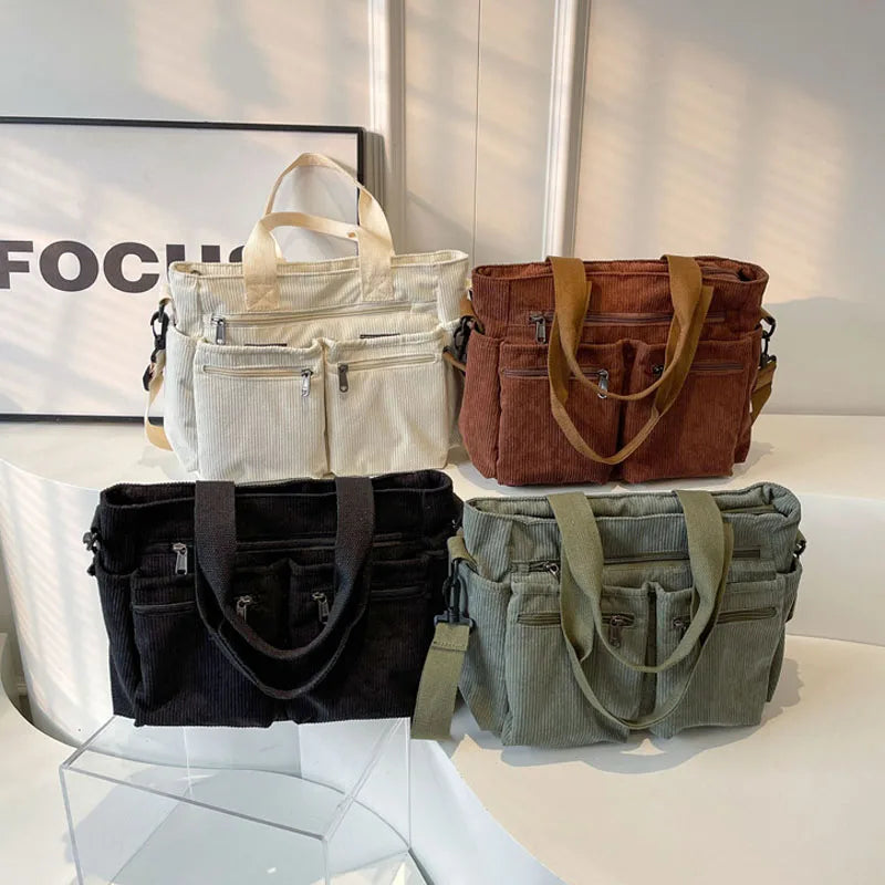 PEAK - Trendy shoulder bag in corduroy