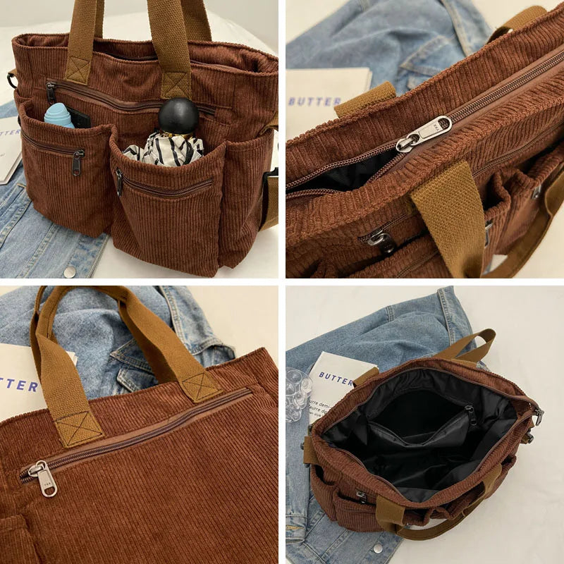 PEAK - Trendy shoulder bag in corduroy