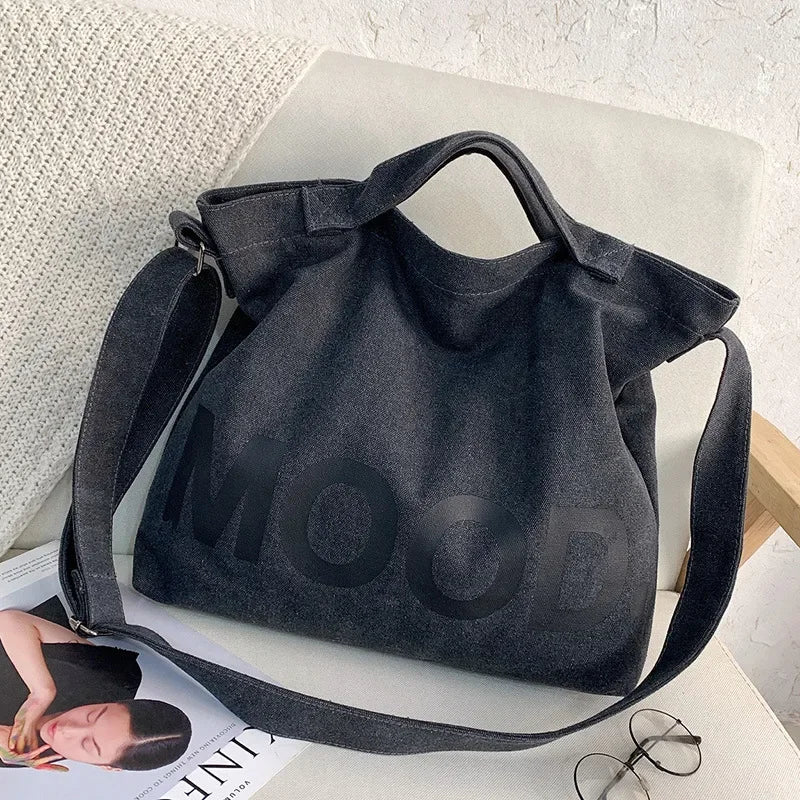 Luna | Large canvas bag for women - MOOD