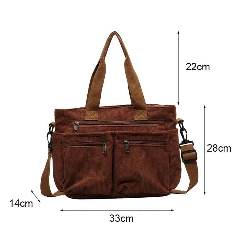 PEAK - Trendy shoulder bag in corduroy