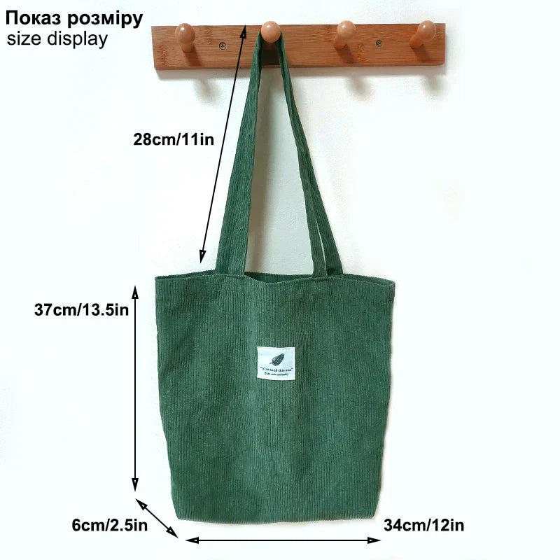 FemmeJet - Trendy corduroy shoulder bag