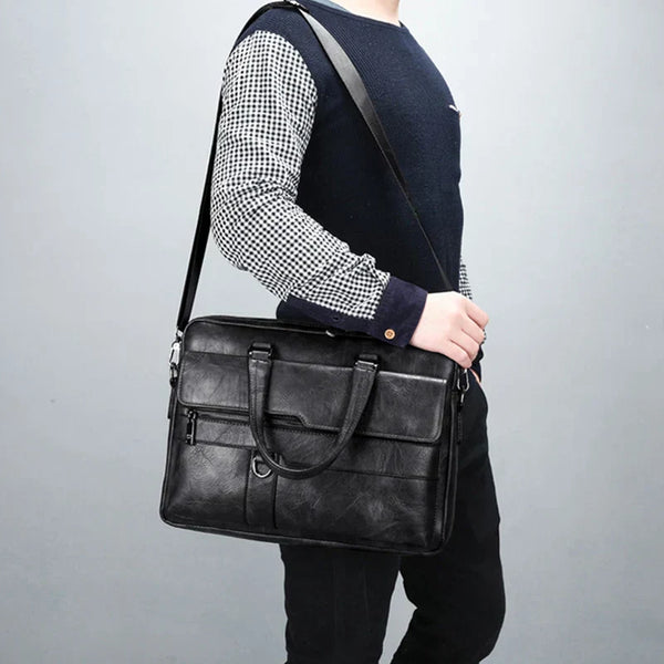 Elite Ease - Men's leather shoulder bag
