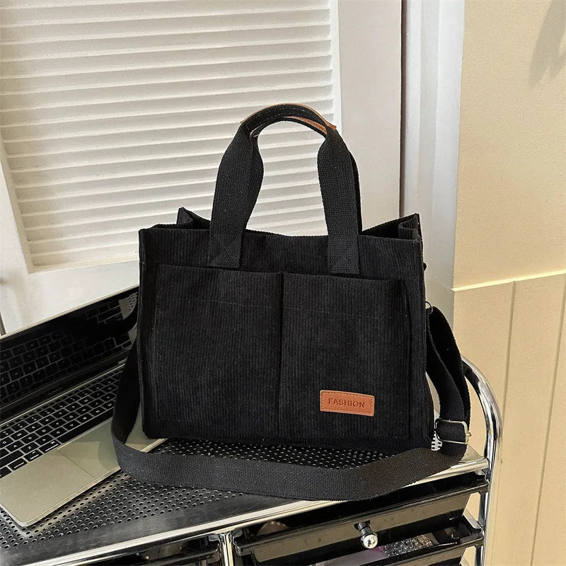 Velora Luxe - Trendy shoulder bag in corduroy