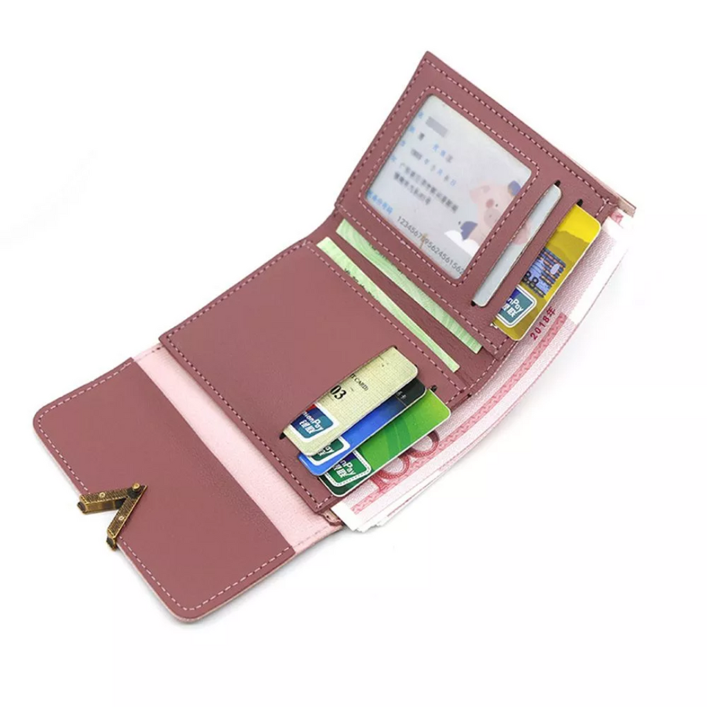 Velvet leather mini wallet | Compact and trendy