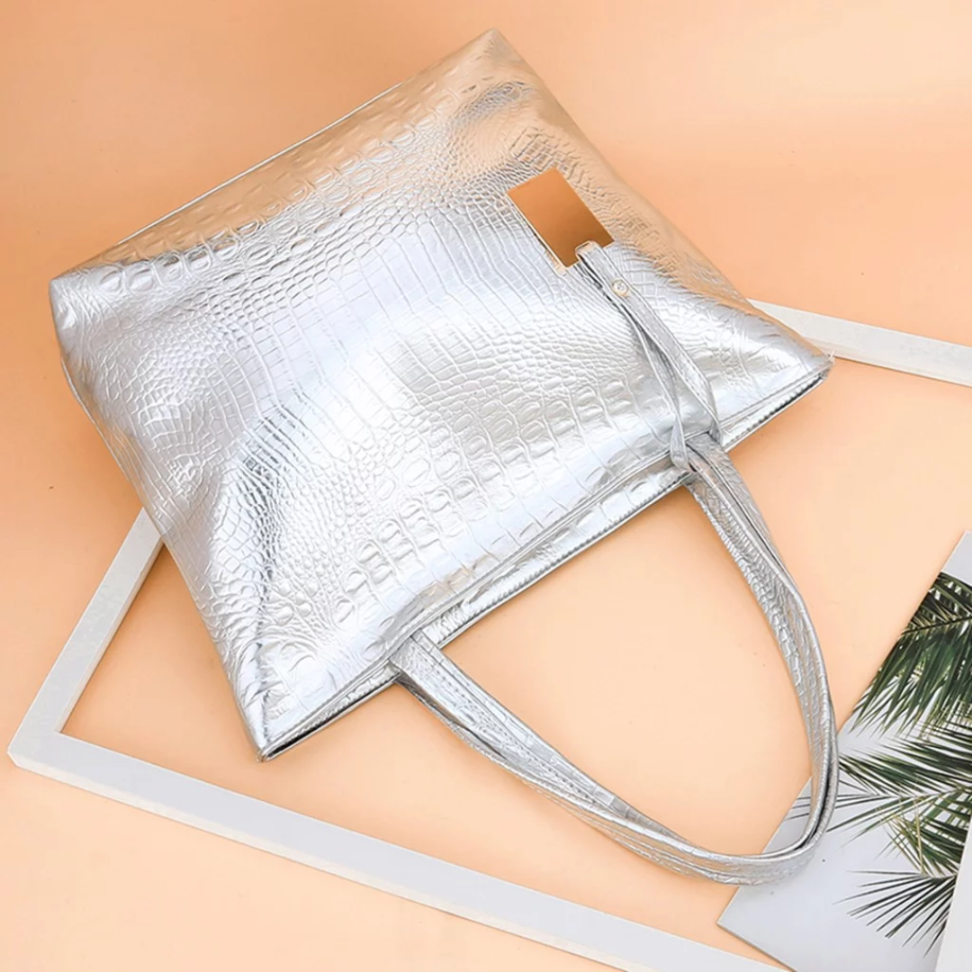 Isabella Shoulder bag | Spacious bag with crocodile print