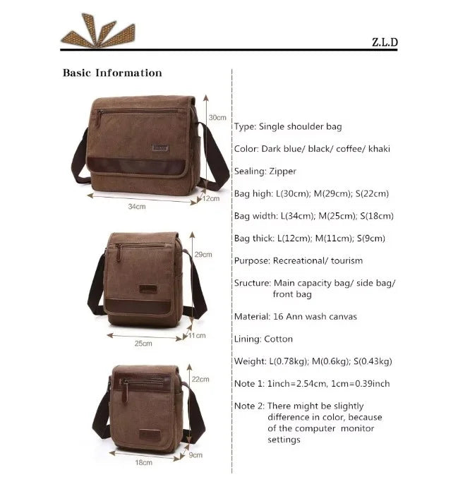 MetroSling - Practical canvas shoulder bag