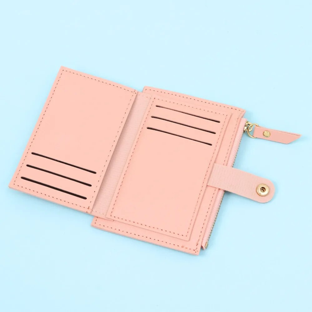 Velvet leather mini wallet | Compact and trendy