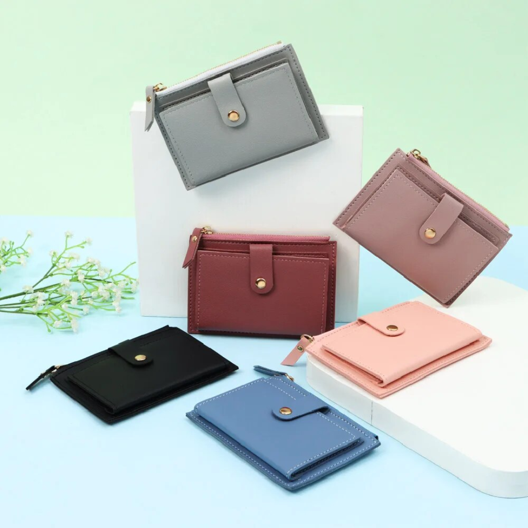 Velvet leather mini wallet | Compact and trendy